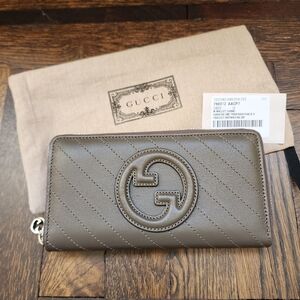 $750 Brand New Gucci Blondie Interlocking Round G Zip Around Wallet